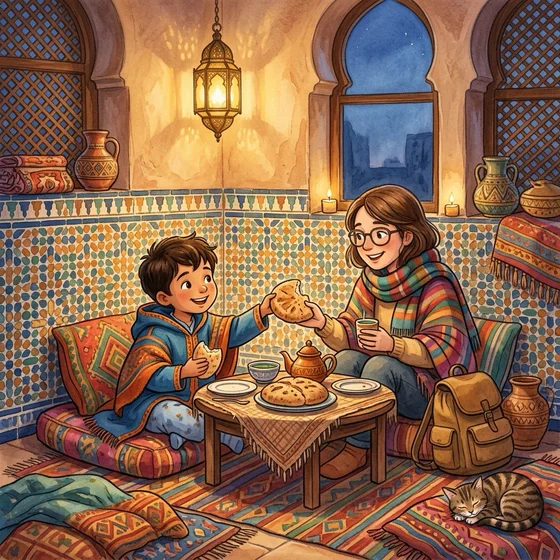 رسم قصة الخبز مع الغريب