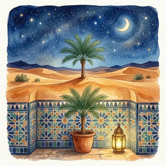 رسم قصة النخلة الصغيرة والصبر