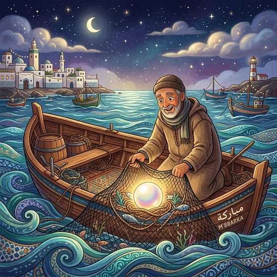 رسم قصة الصياد واللؤلؤة