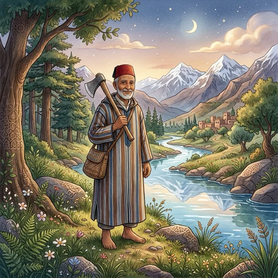 رسم قصة الحطاب الصادق