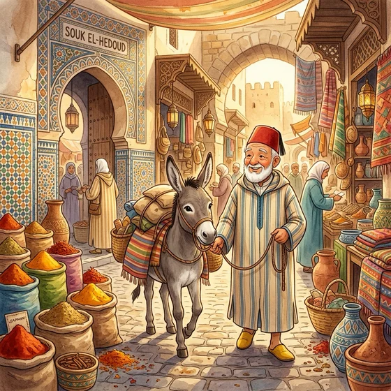Illustrazione di Joha e l'asino