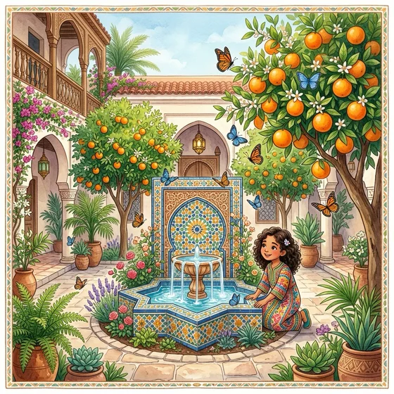 رسم قصة شجرة الليمون والجنان