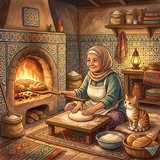 رسم قصة المش والخباز